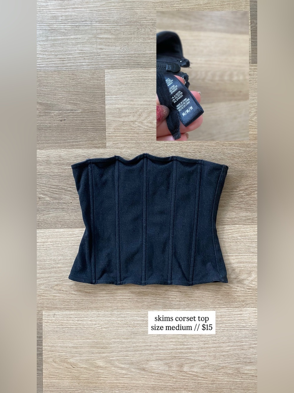 skims corset top size medium